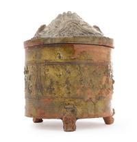 A Chinese Brown Glazed Pottery Hill Jar Height 10 1/2 inches. — HAN DYNASTY (206 B.C. - A.D. 220)