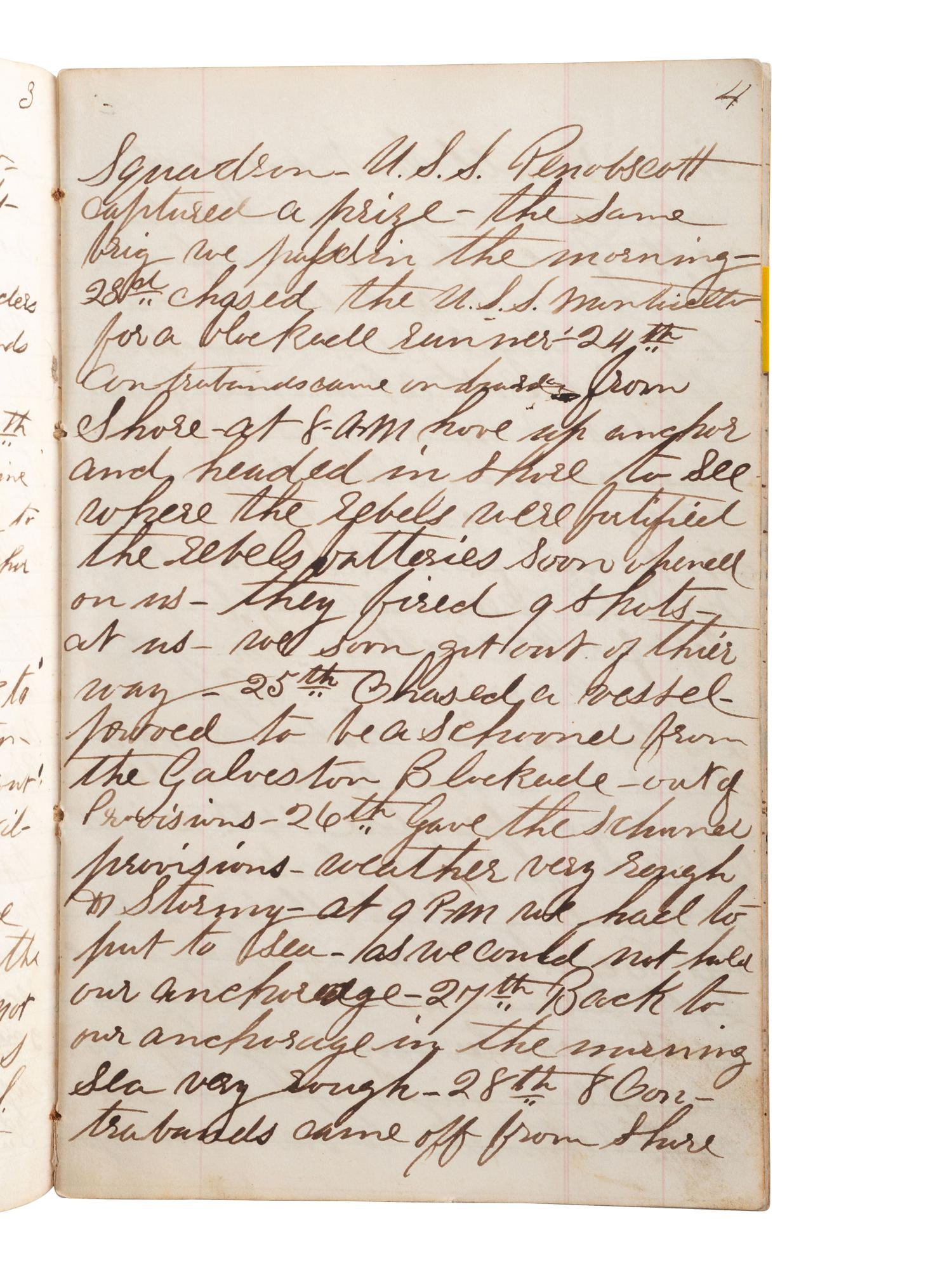 [CIVIL WAR - NAVY.] ALBERT, John E. manuscript diary. 1 September 1862-12 May 1868.