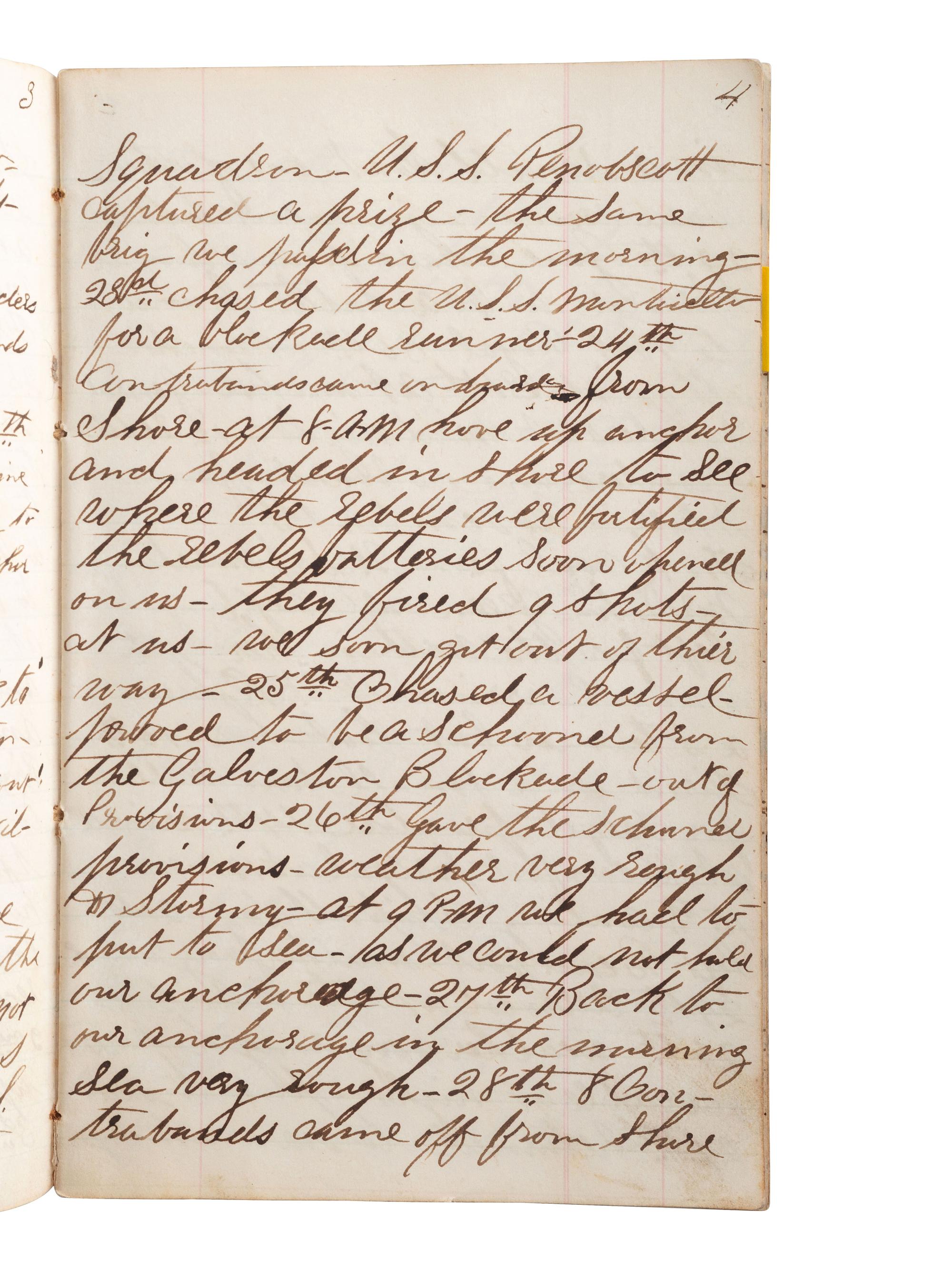 [CIVIL WAR - NAVY.] ALBERT, John E. manuscript diary. 1 September 1862-12 May 1868.