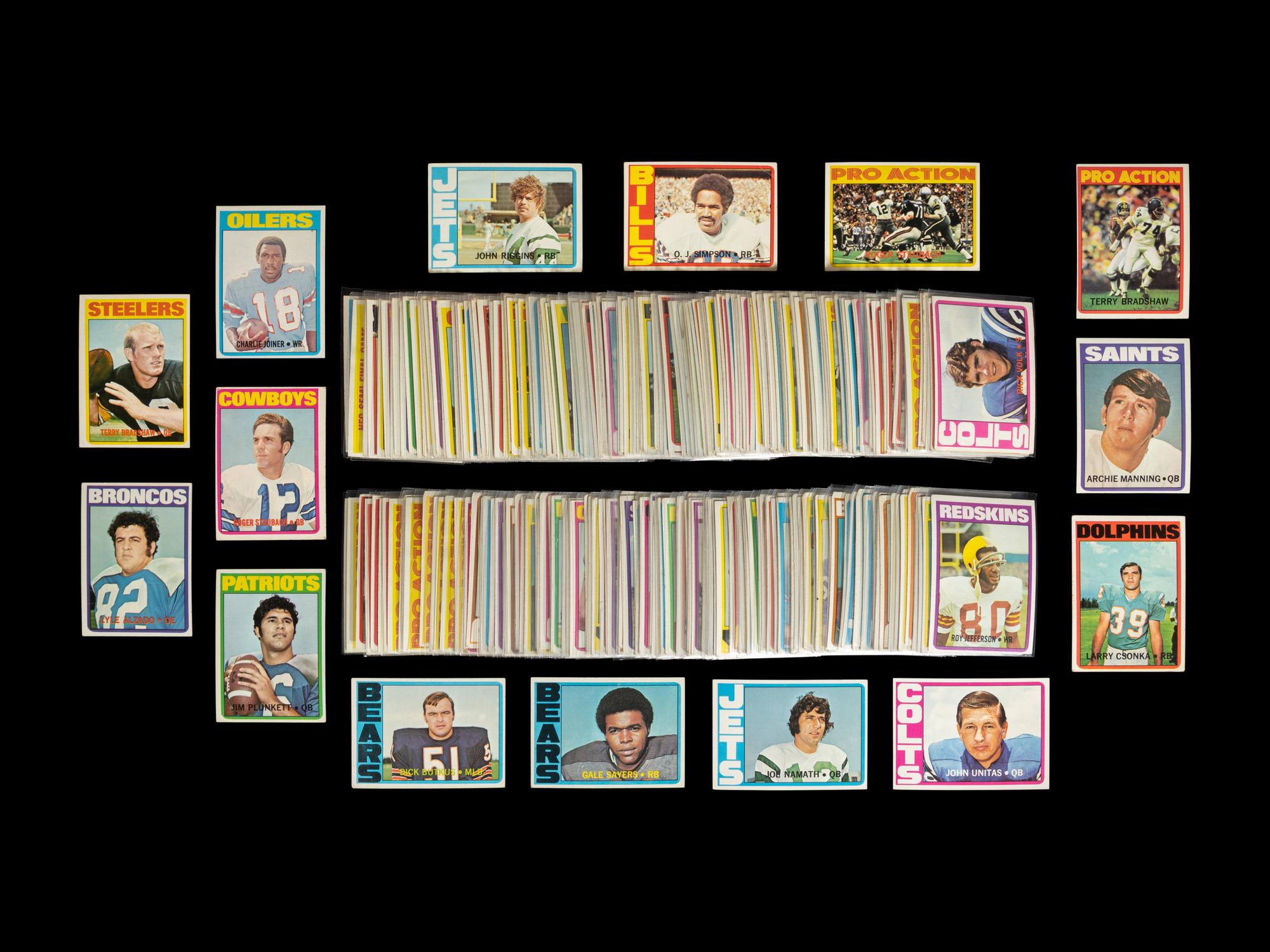 A Complete Run of Series One and Series Two 1972 Topps Football Cards Including Roger Staubach Rookie Card (263/263)