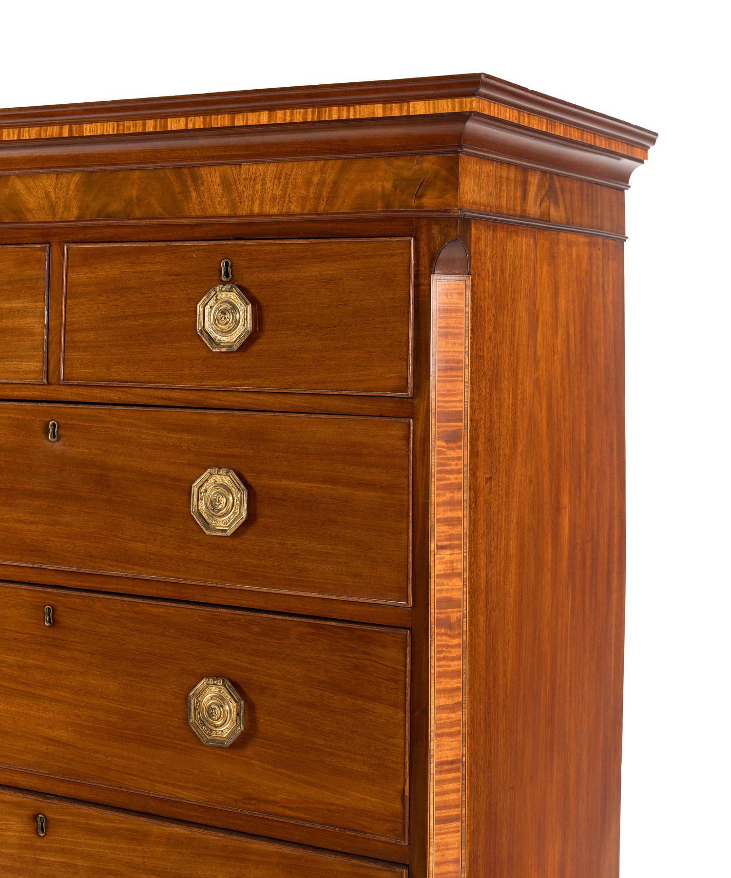 A Late George III Mahogany Chest on Chest