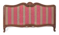 A Louis XV Style Carved Walnut and Upholstered Headboard and Footboard Height 35 x width 58 x depth 82 inches. — LATE 19TH/EARLY 20TH CENTURY