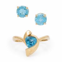 Blue Topaz Earrings and Ring