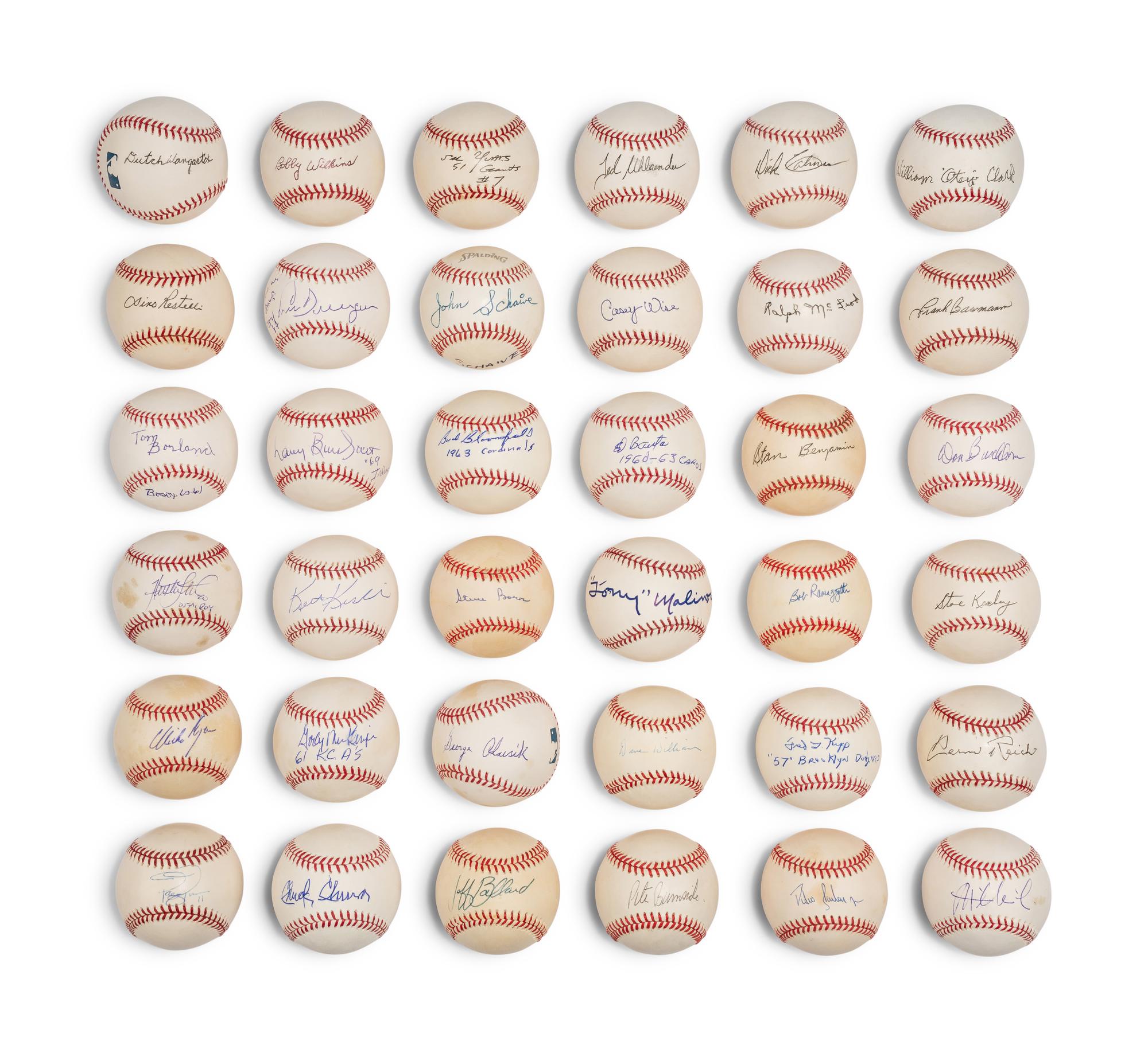 Bases Loaded Signed Autograph Baseball Group No. 5