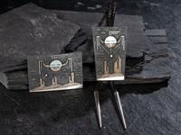 Matching Sterling Silver Tufa Cast Belt Buckle and Bolo Tie