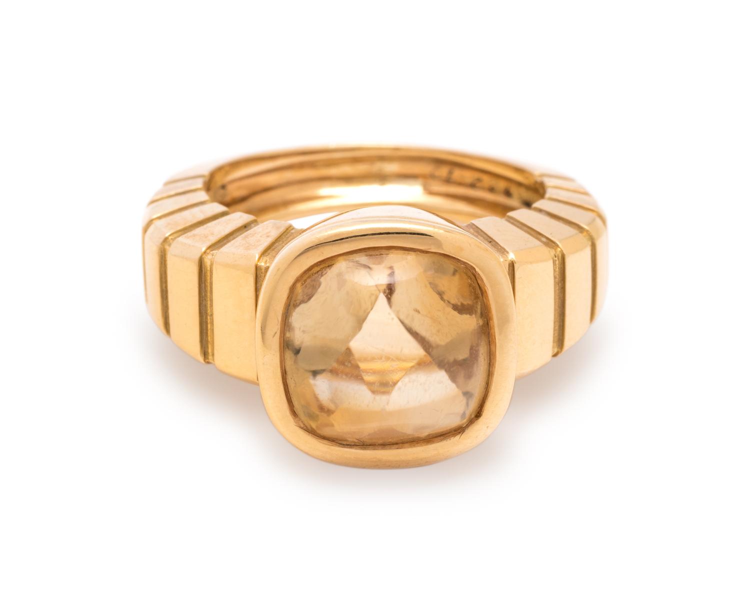 VAN CLEEF & ARPELS, YELLOW GOLD AND CITRINE RING