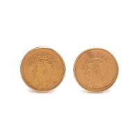 YELLOW GOLD AND COIN CUFFLINKS