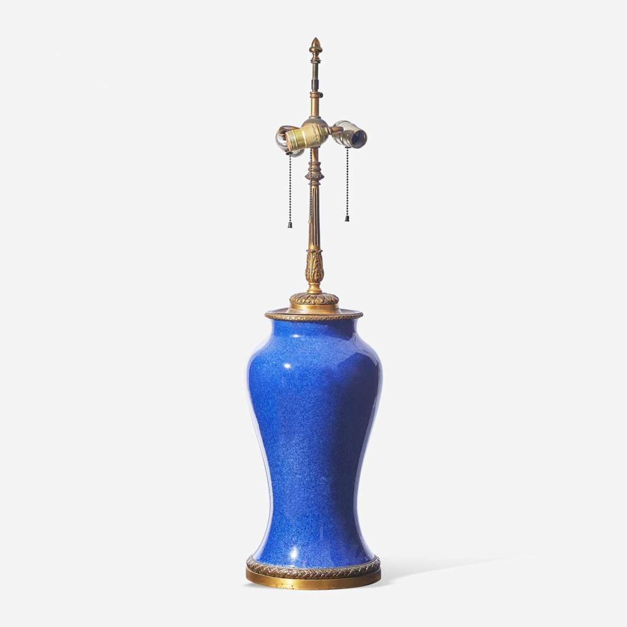 A gilt-bronze mounted blue glazed porcelain vase mounted as a lamp Edward F. Caldwell & Co. (active 1895-1959), New York, NY, early 20th century