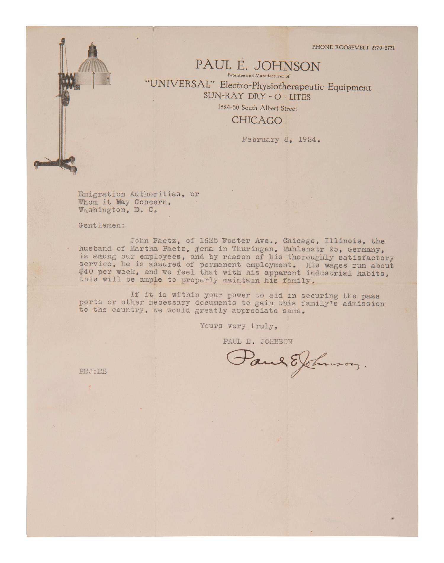 [BUSINESS] Black inventor Paul Johnson writes to Emigration Authorities in support of German worker.