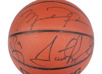 A 1996-97 Chicago Bulls NBA Champions Team Signed Autograph Basketball (Bulls Letter and Beckett Authentication Services Letter BAS Certified),