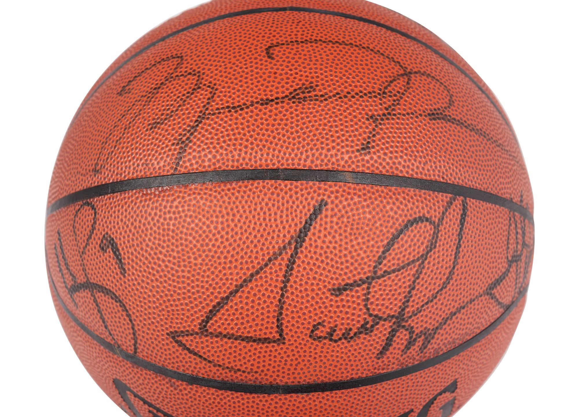 A 1996-97 Chicago Bulls NBA Champions Team Signed Autograph Basketball (Bulls Letter and Beckett Authentication Services Letter BAS Certified),