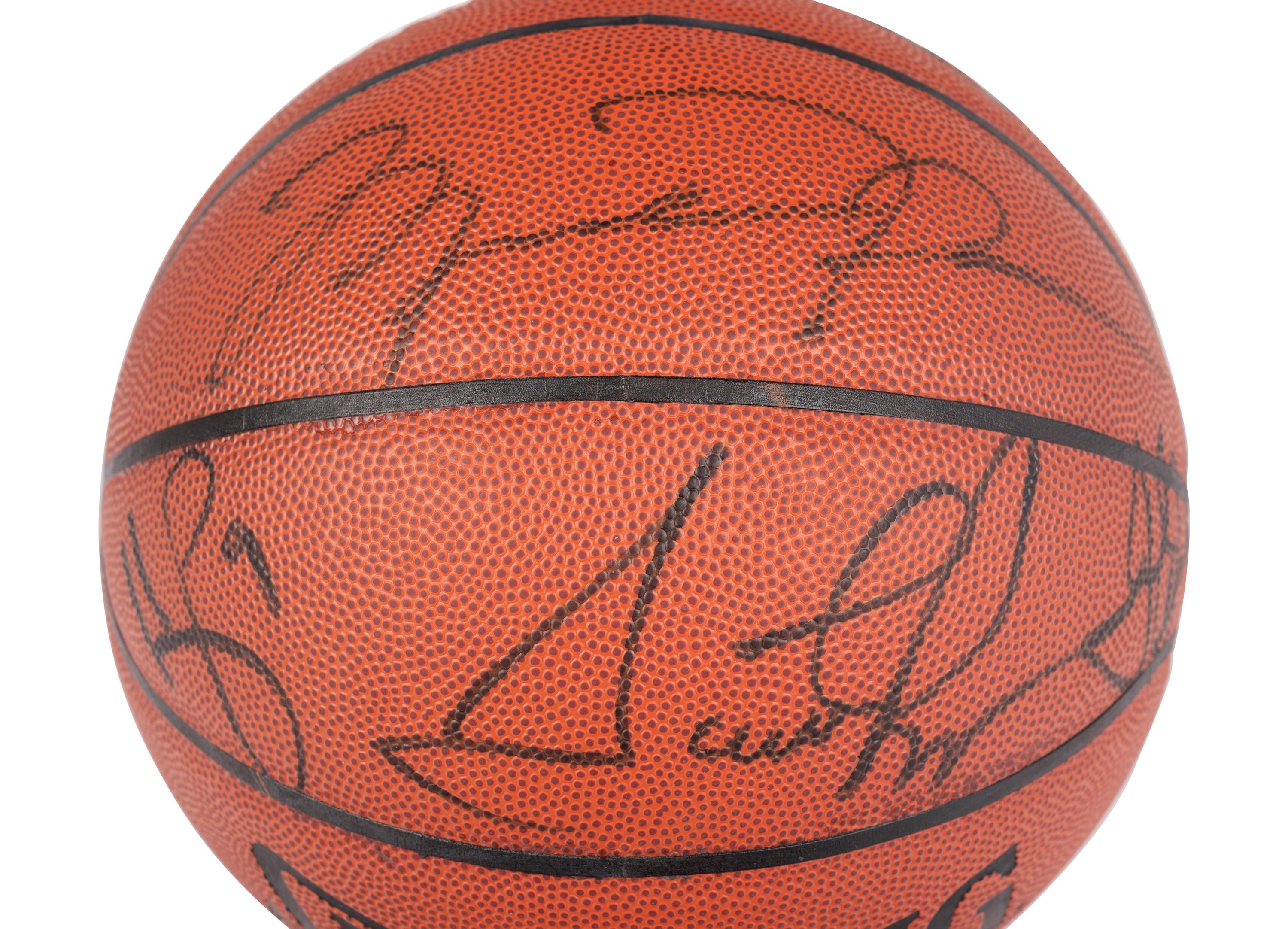 A 1996-97 Chicago Bulls NBA Champions Team Signed Autograph Basketball (Bulls Letter and Beckett Authentication Services Letter BAS Certified),