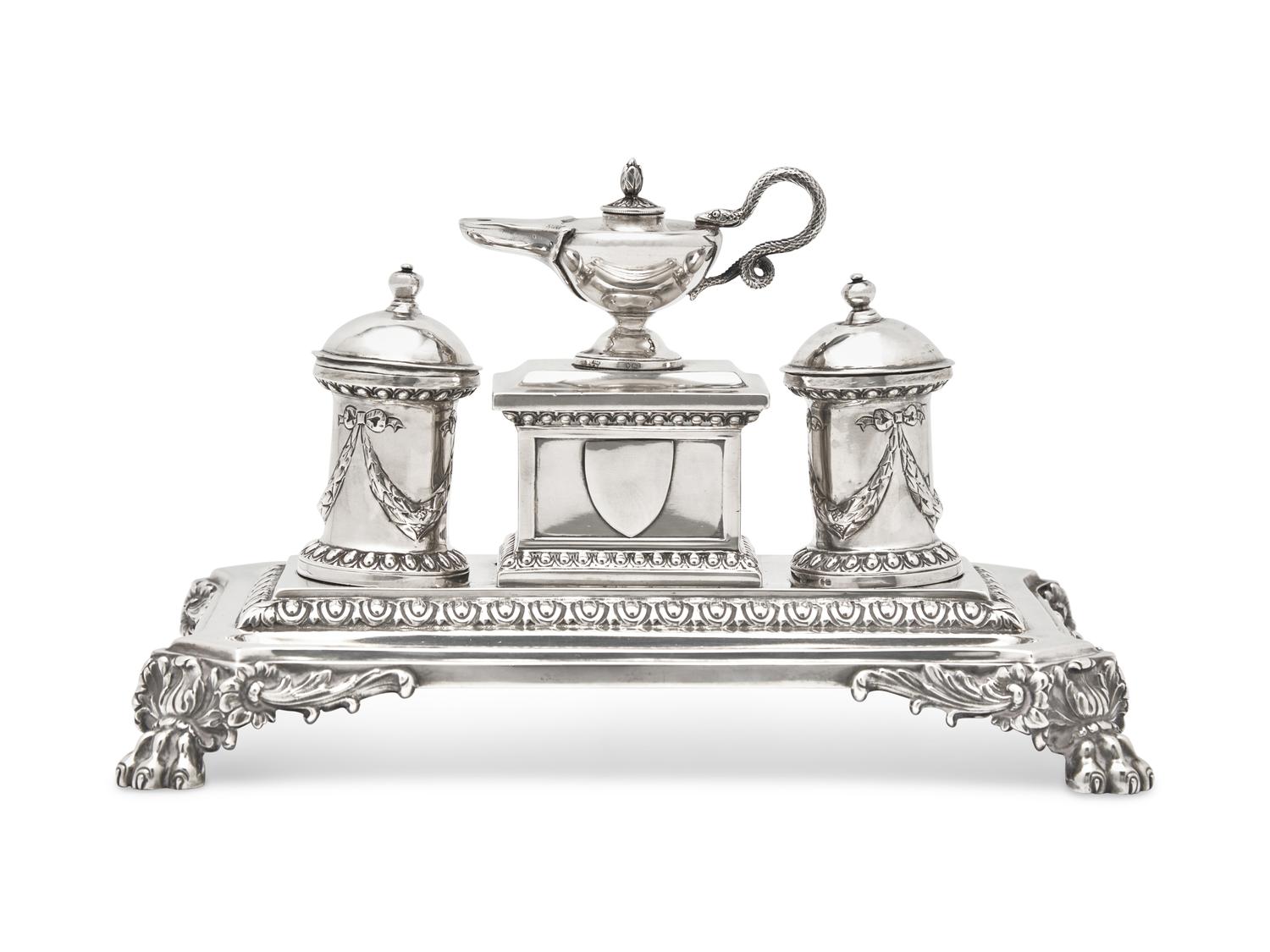 A Victorian Sterling Silver Standish