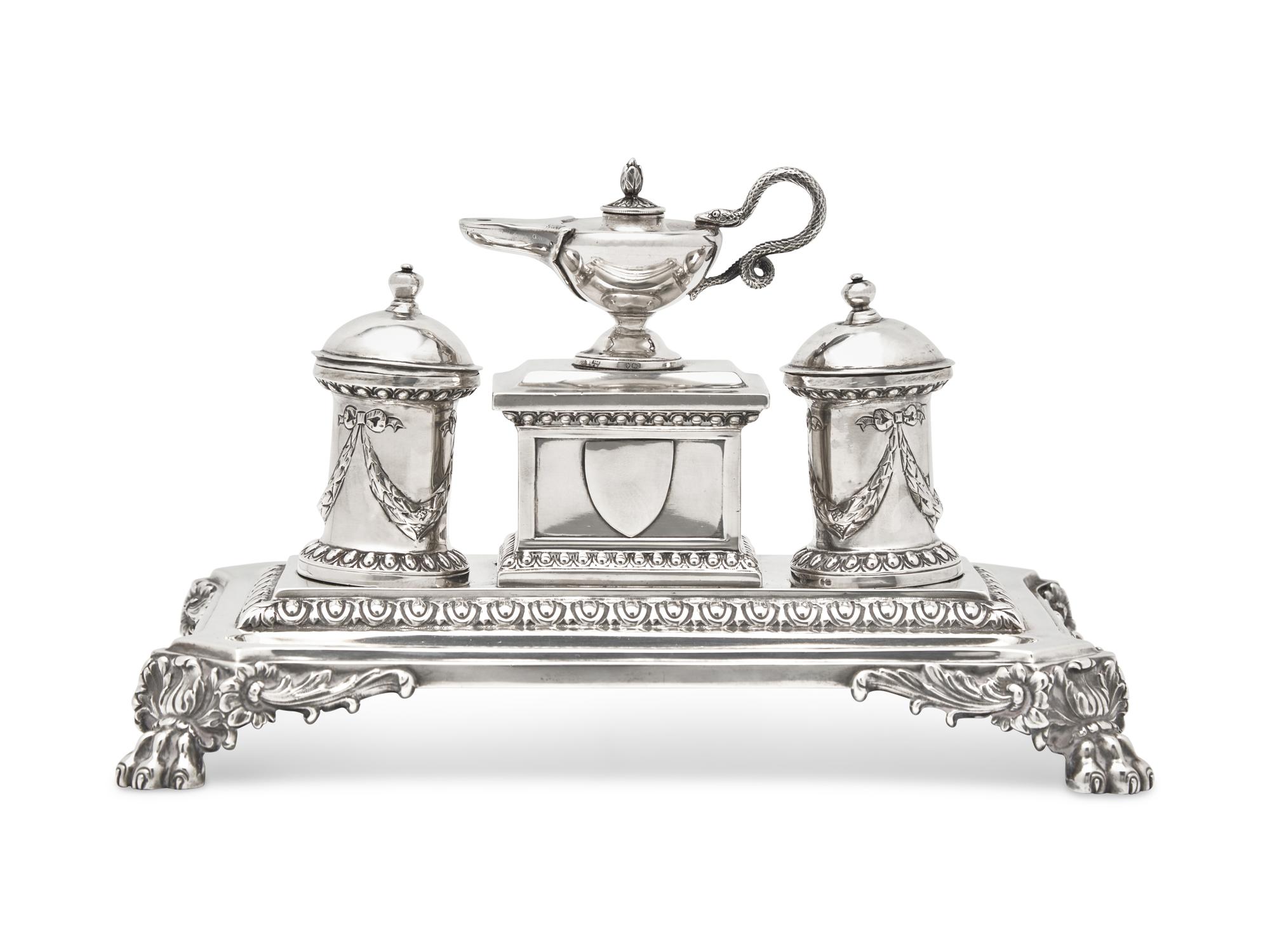 A Victorian Sterling Silver Standish