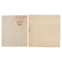 [WESTERN AMERICANA]. PIKE, Zebulon Montgomery (1779-1813). Autograph receipt signed ("Z.M. Pike"), Cincinnati, 29 May 1802. [ With: ] A provision return signed by Captain Zebulon Pike, Sr. (1751-1834) at Greenville, OH, 1794.