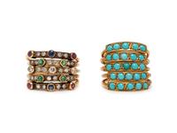 TWO MULTIGEM HAREM RINGS