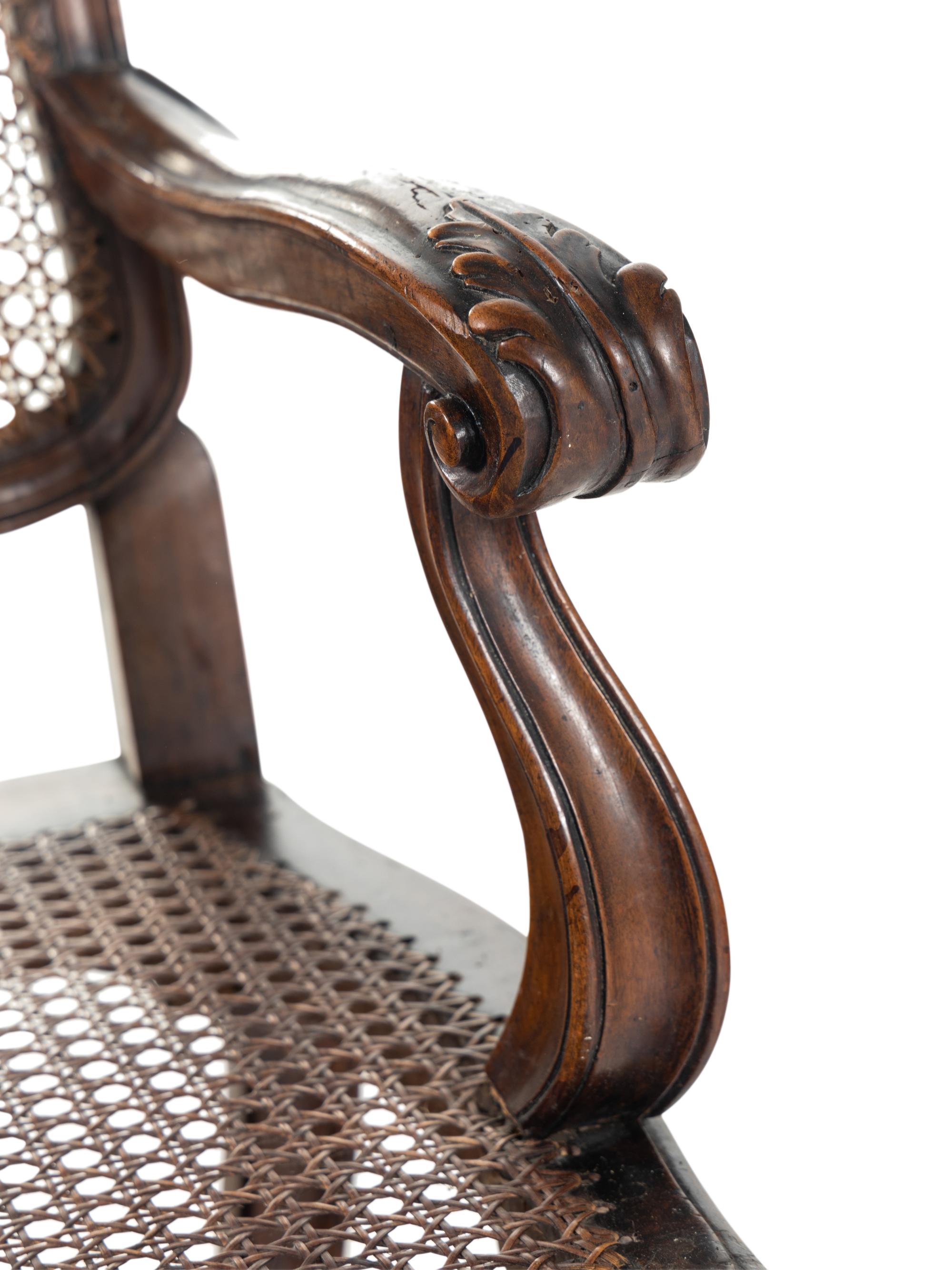 An Italian Rococo Style Carved Walnut Settee