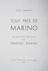 (MARINI, MARINO) MARINI, EGLE. Tout pres de Marino. Paris, 1971. Limited, signed. Set of 10 etchings.