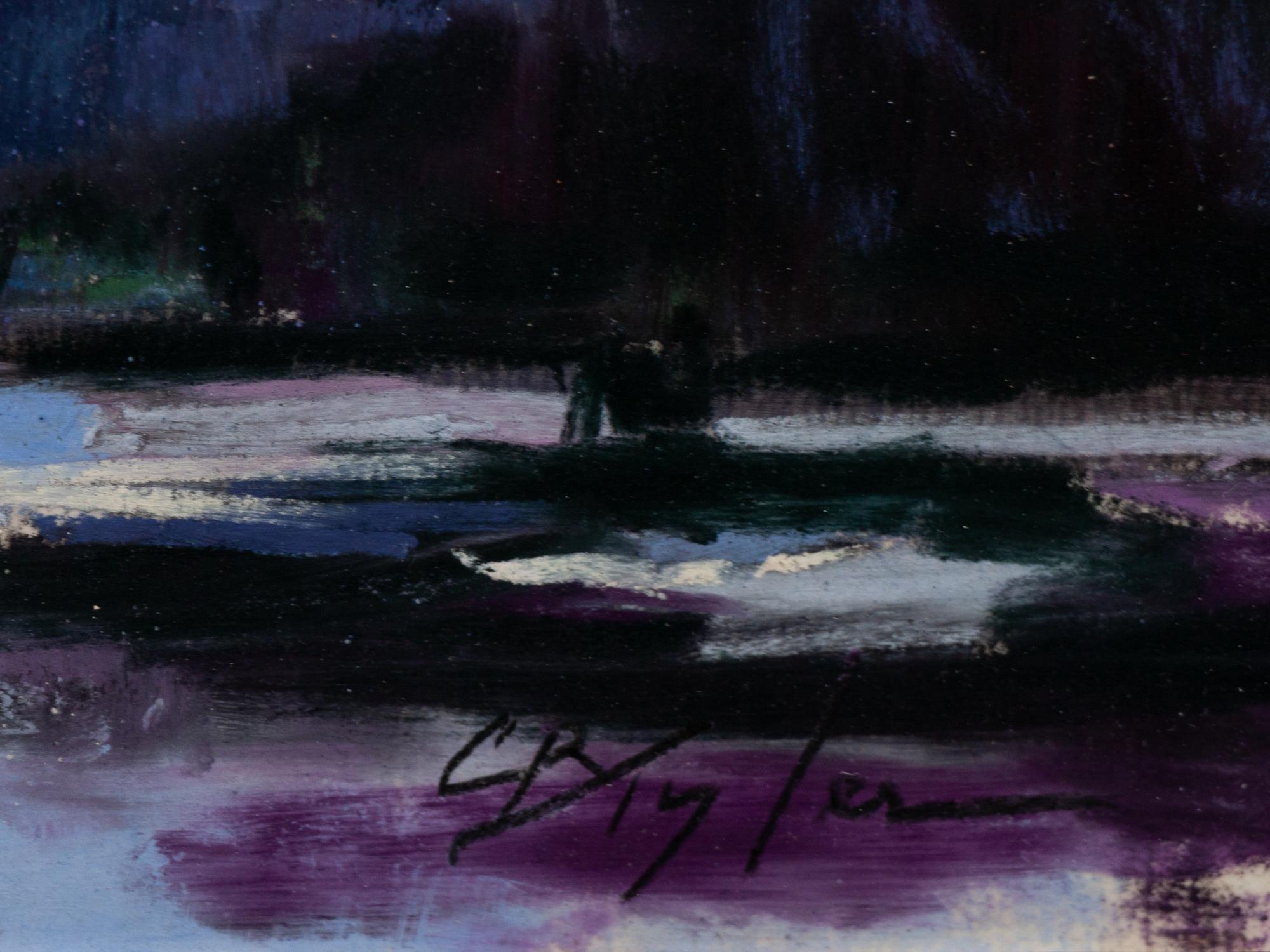 Two Works: Purple Mist at Jackson Lake and Purple Mountains of Tetons