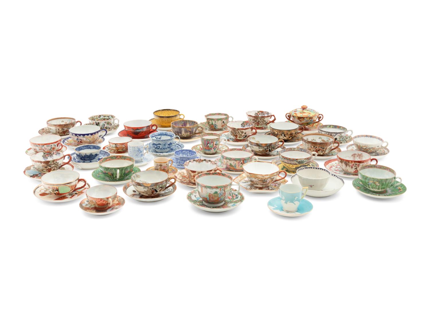 34 Sets of Chinese and Japanese Porcelain Teacups and Saucers
