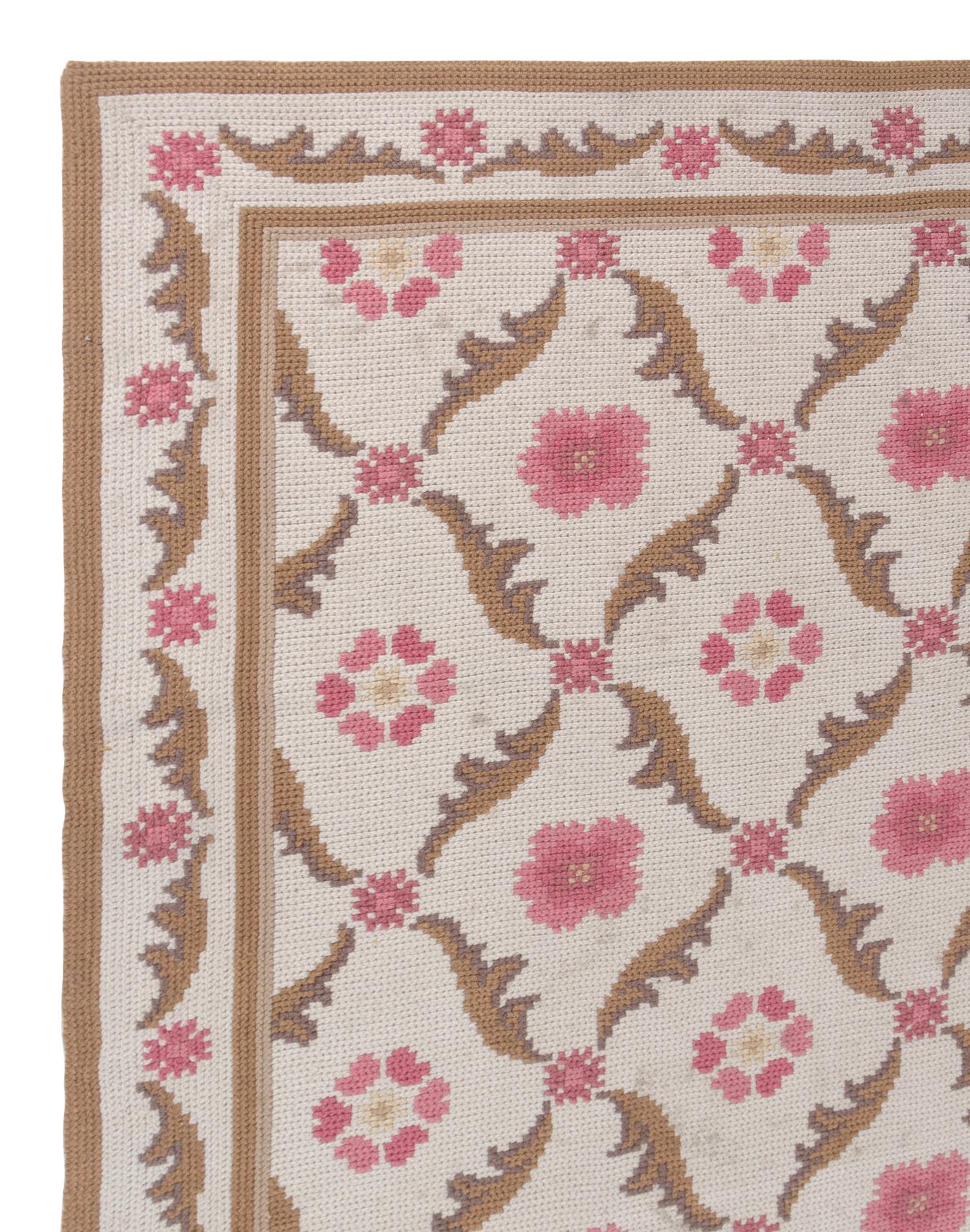 An English Wool Chain-Stitch Rug