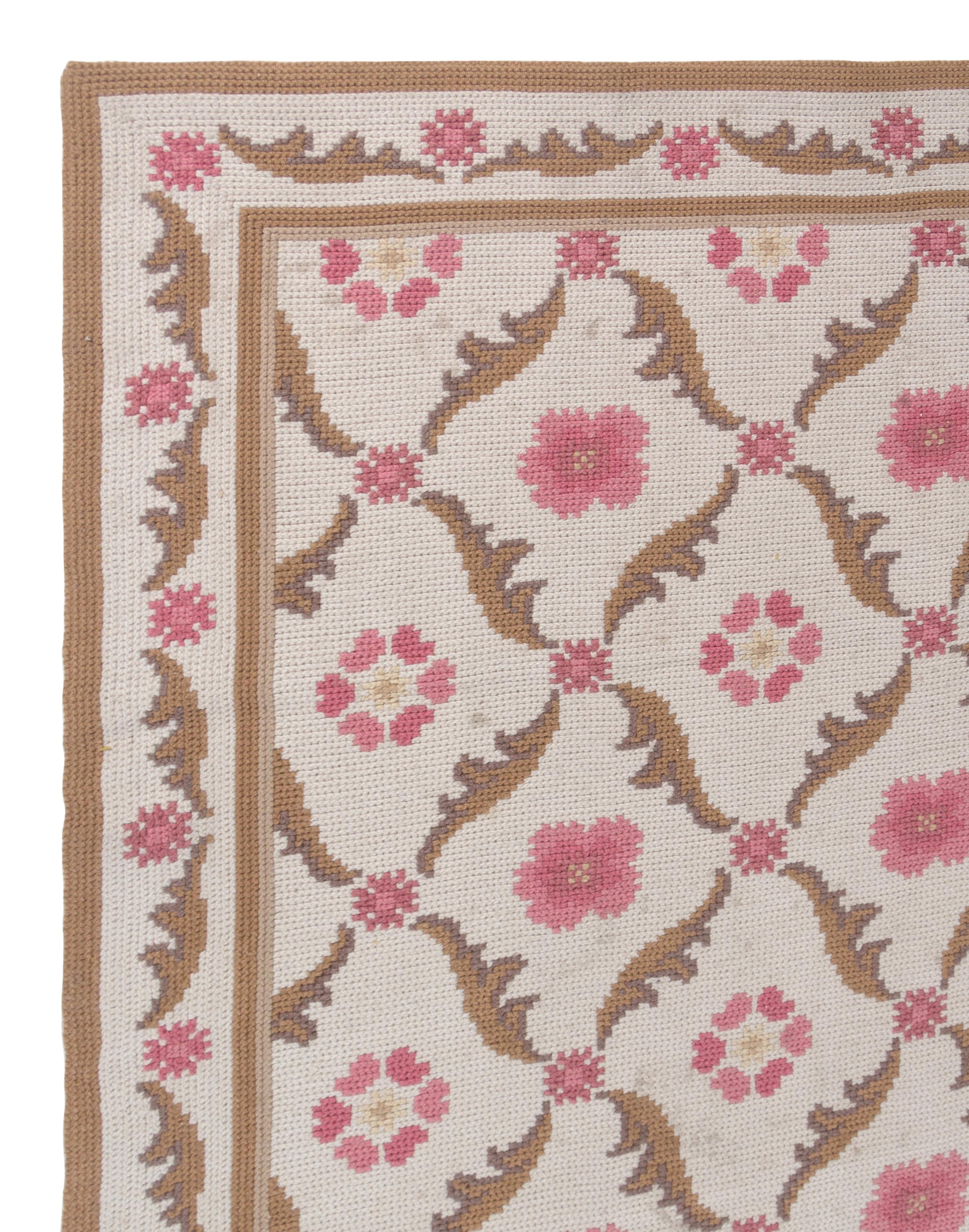 An English Wool Chain-Stitch Rug