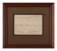 [ENSLAVEMENT & ABOLITION - CIVIL WAR]. Partly printed appraisal for lease of enslaved man issued by the Confederate States. Charleston, SC, 1 December 1864.