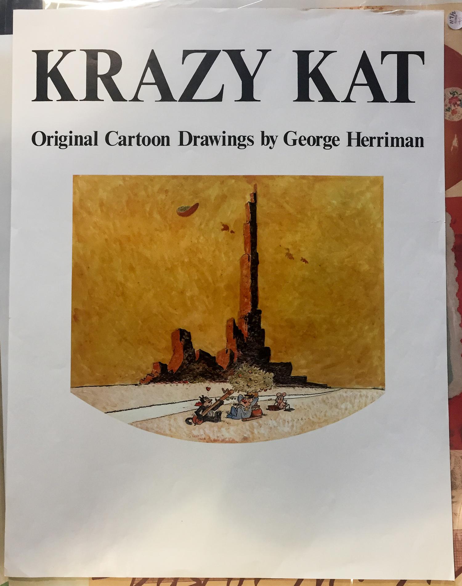 A George Herriman "Krazy Kat" Poster 28 1/4 x 22 inches.