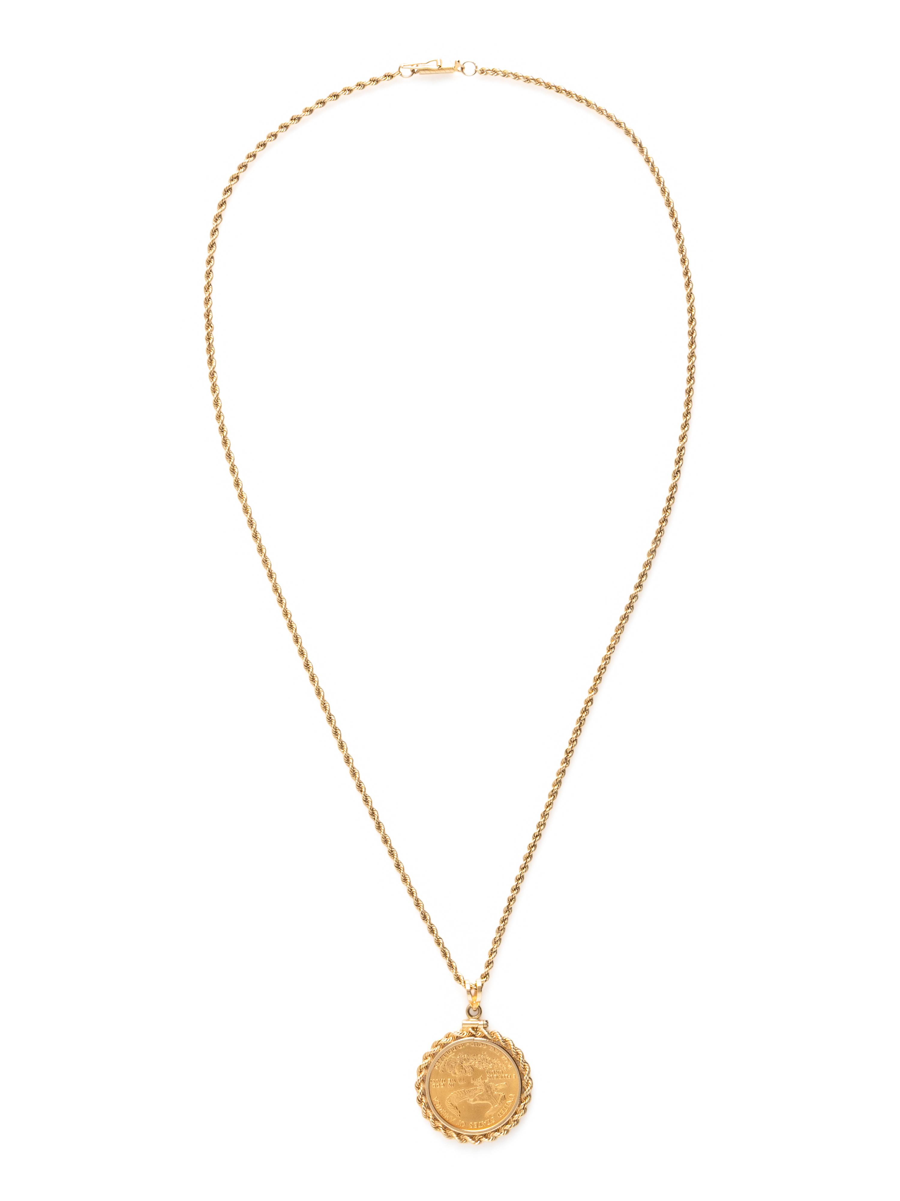 GOLD EAGLE COIN PENDANT NECKLACE