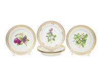 Fourteen Royal Copenhagen Flora Danica Porcelain Salad Plates