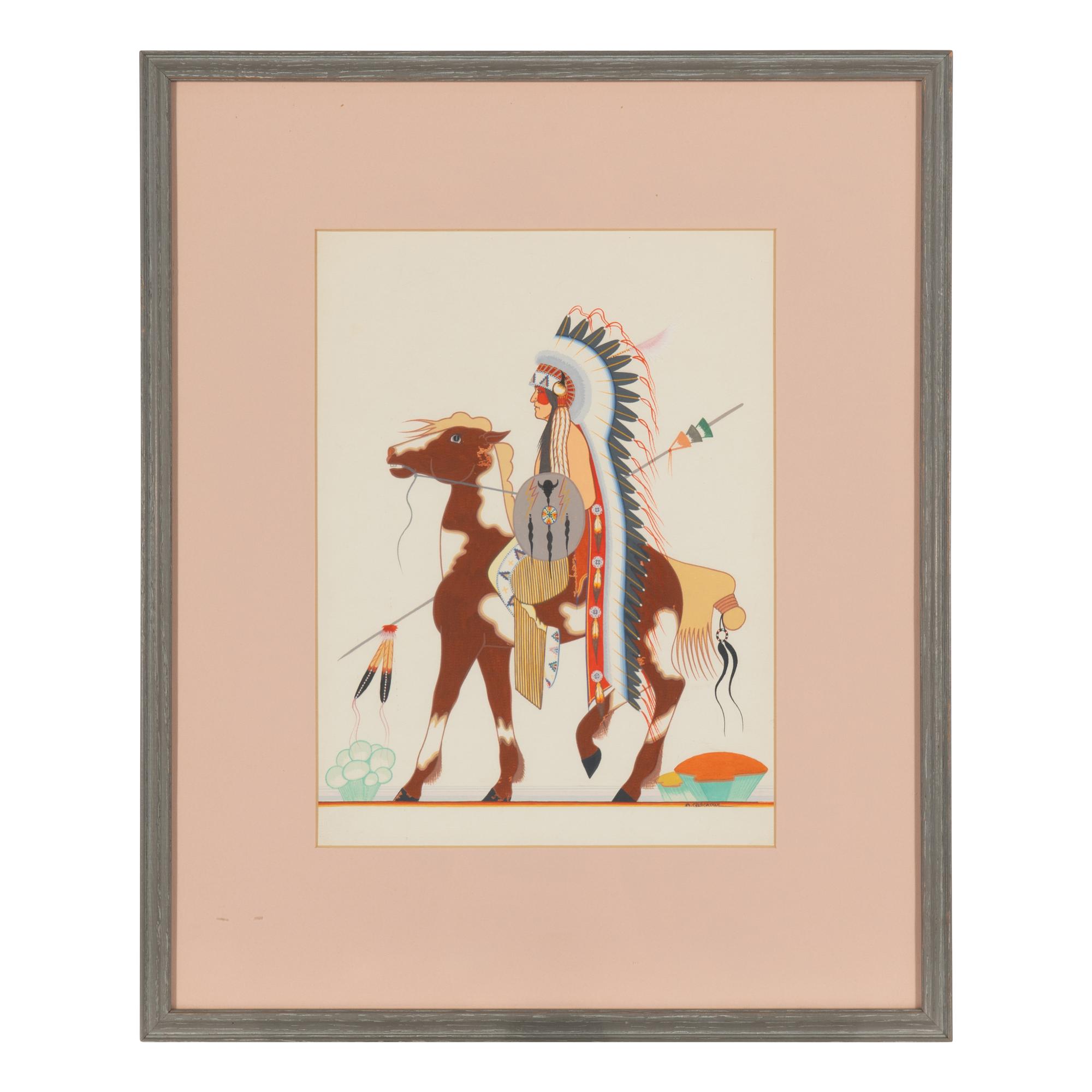 untitled pair, mother and child AND warrior on horseback
