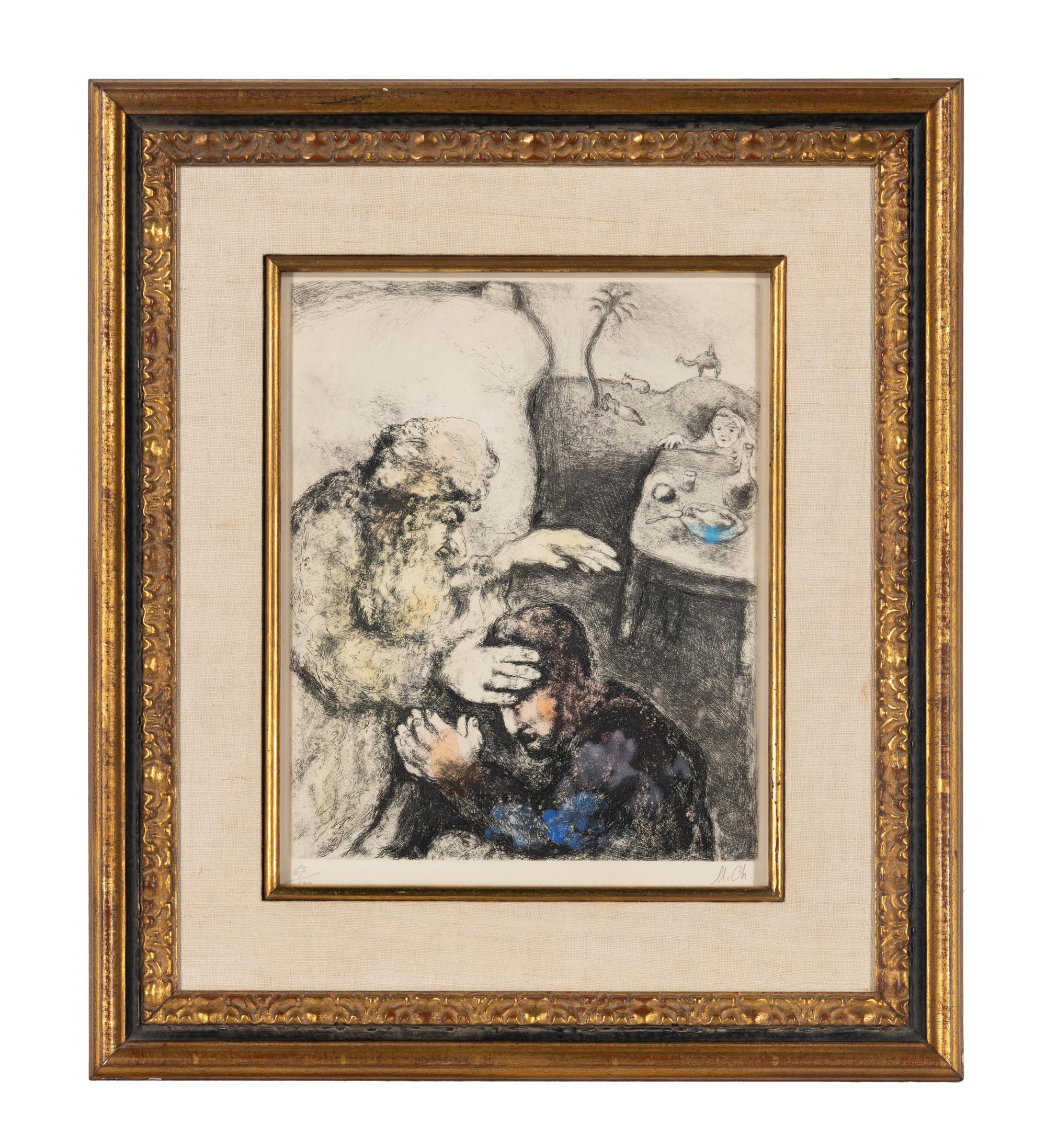 Marc Chagall (Belarusian/French, 1887-1985) — Jacob béni par Isaac (from La Bible ),1931-1939