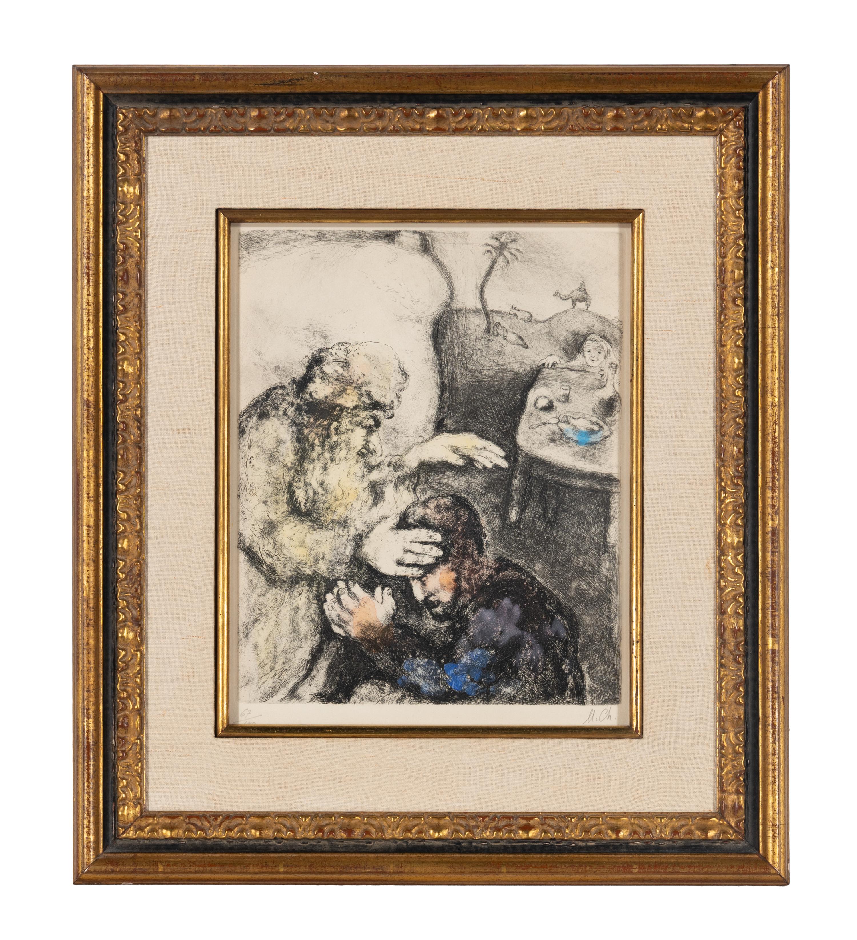 Marc Chagall (Belarusian/French, 1887-1985) — Jacob béni par Isaac (from La Bible ),1931-1939