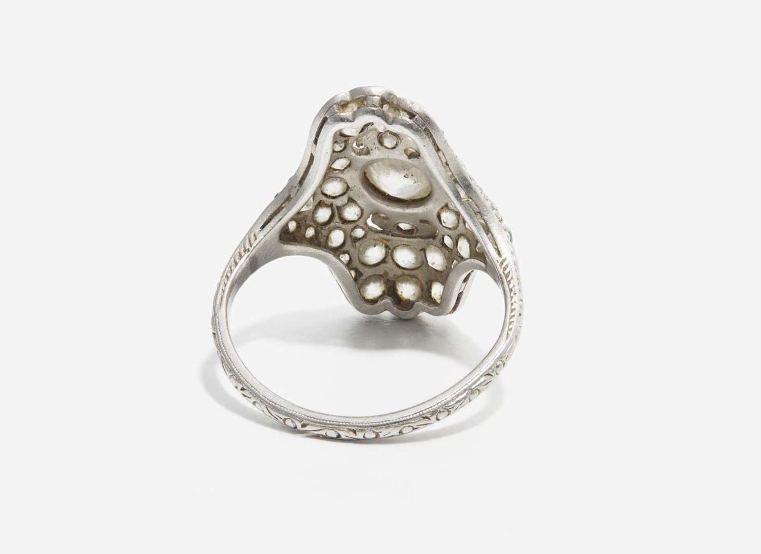 A Ladies Art Deco Platinum and Diamond Ring