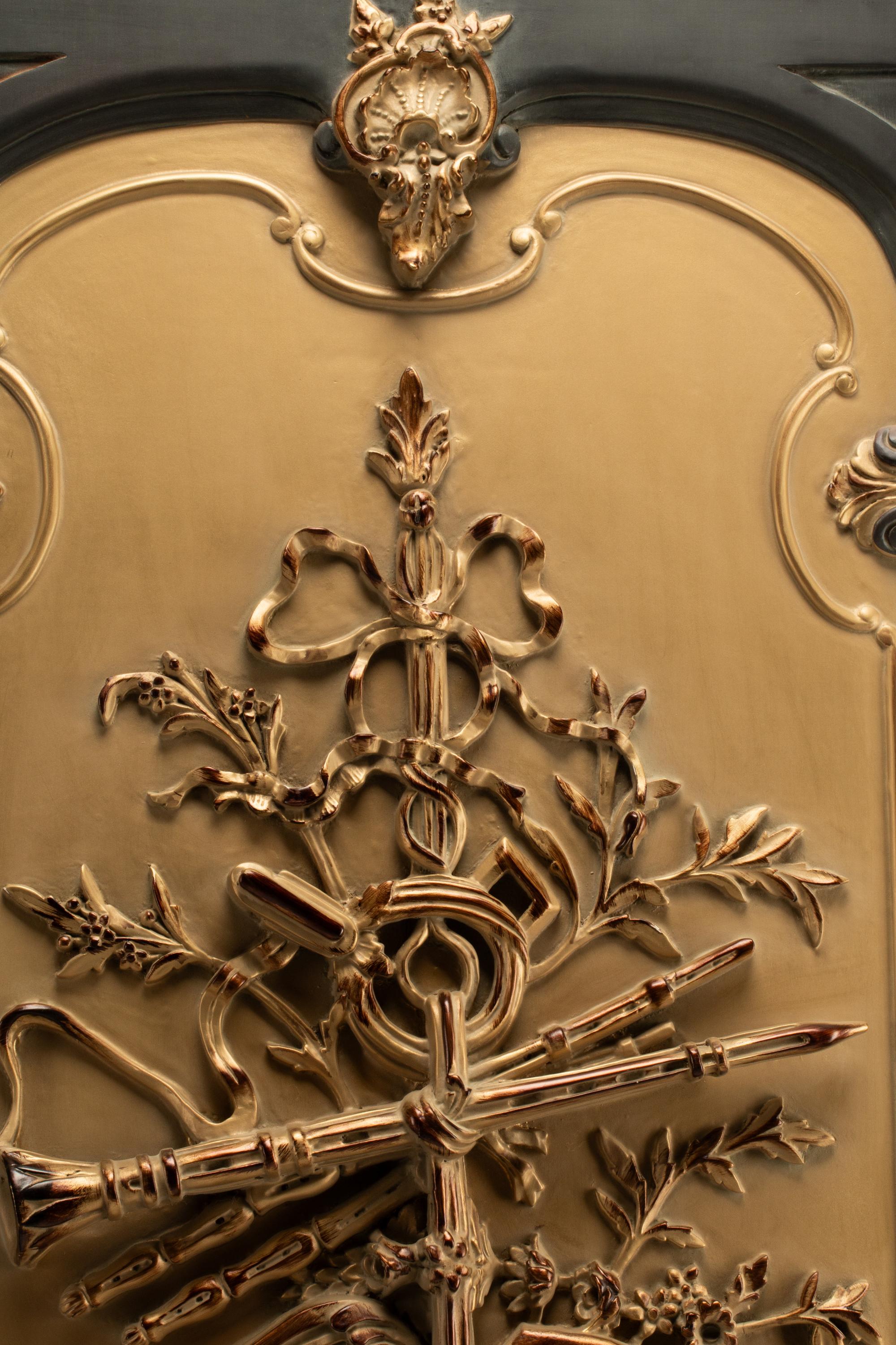 A Set of Four Louis XV Style Gilt and Painted Door Panels