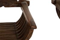 A Pair of Italian Walnut Savonarola Folding Chairs
