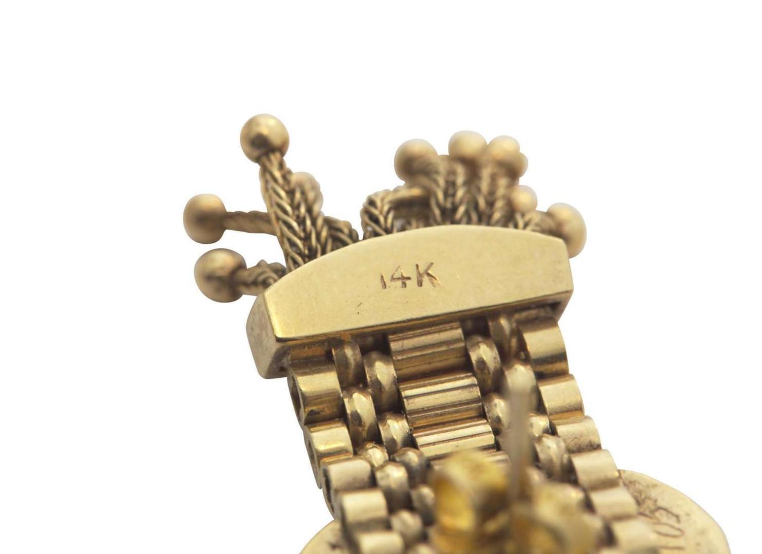 A Three-Piece Set of 14K Yellow Gold Victorian Jewelry
