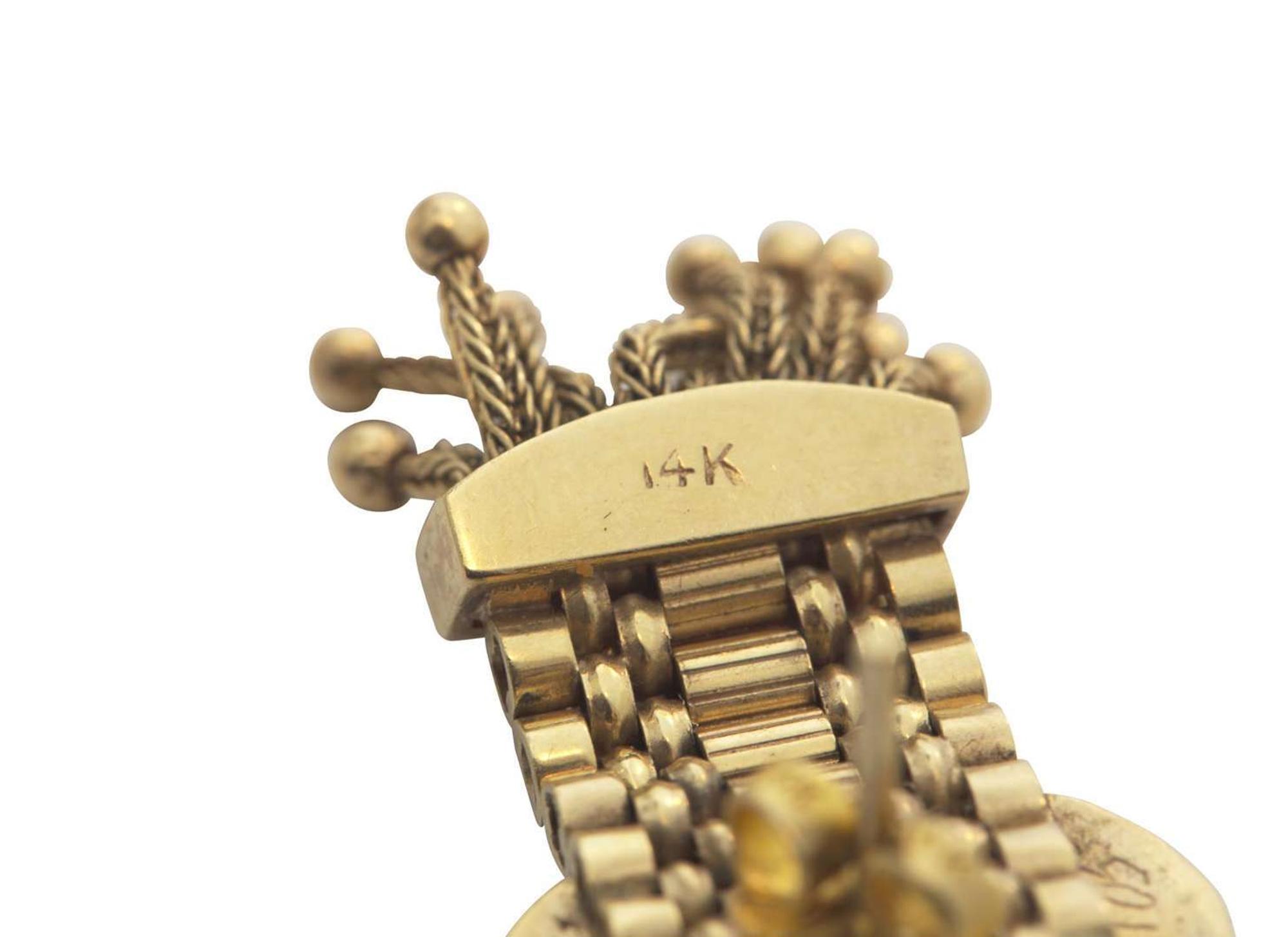 A Three-Piece Set of 14K Yellow Gold Victorian Jewelry
