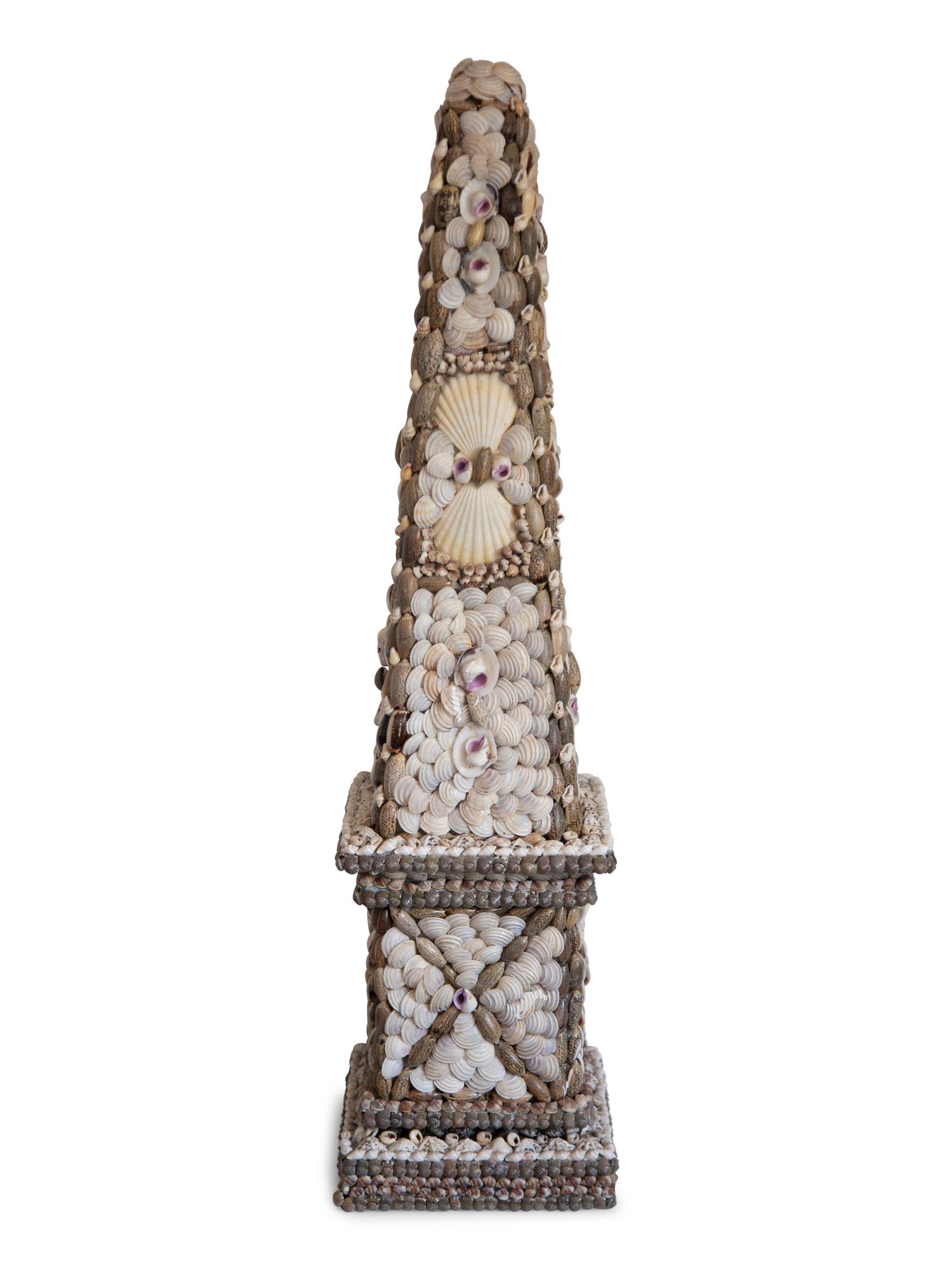A Pair of Shell Encrusted Obelisks — 20th Century