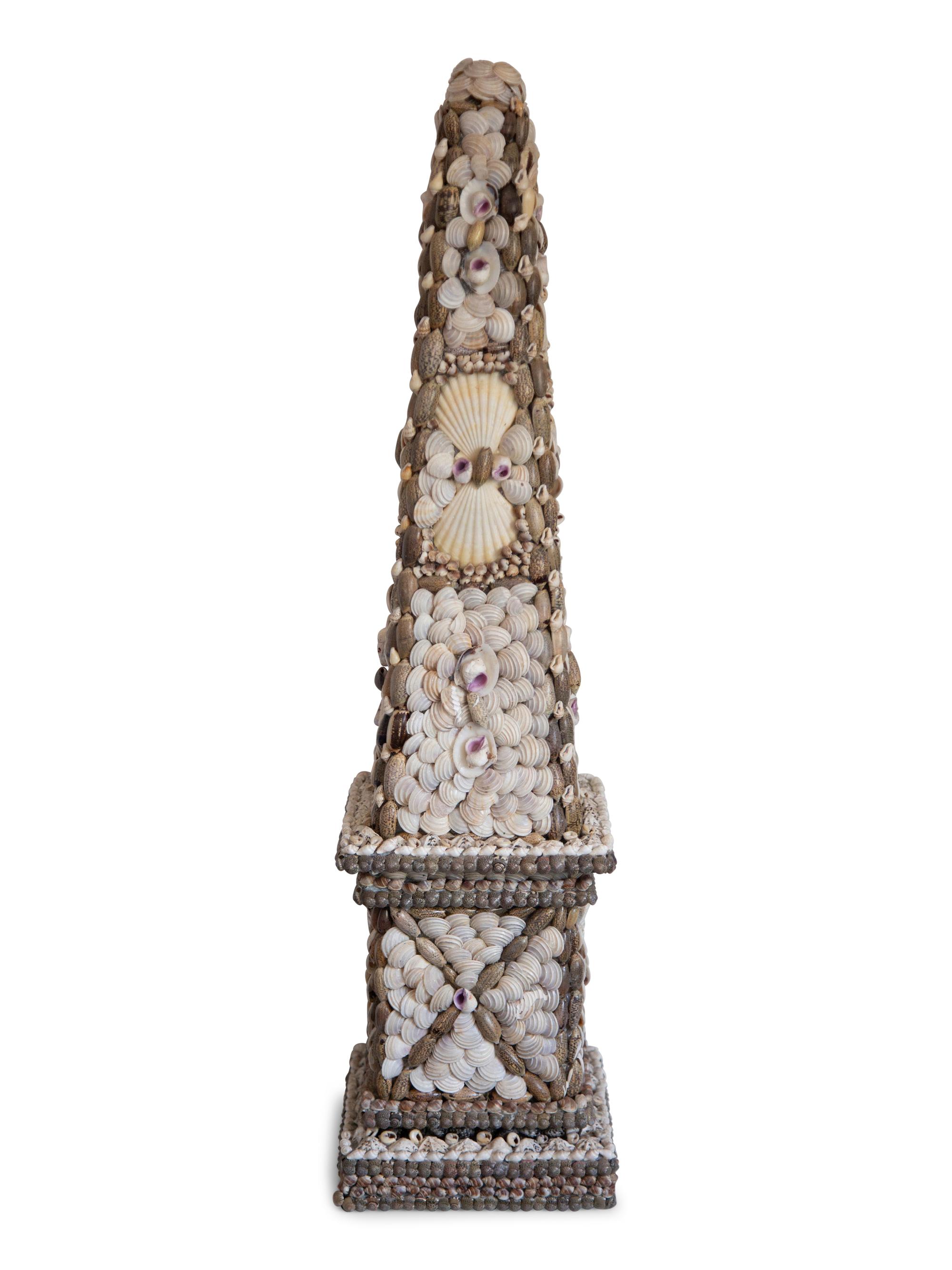 A Pair of Shell Encrusted Obelisks — 20th Century