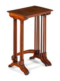 A Set of Three Edwardian Satinwood Nesting Tables