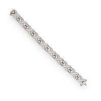PLATINUM AND DIAMOND 'X' LINK BRACELET