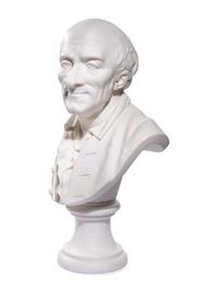 A French Biscuit Porcelain Bust of François-Marie Arouet, Called Voltaire