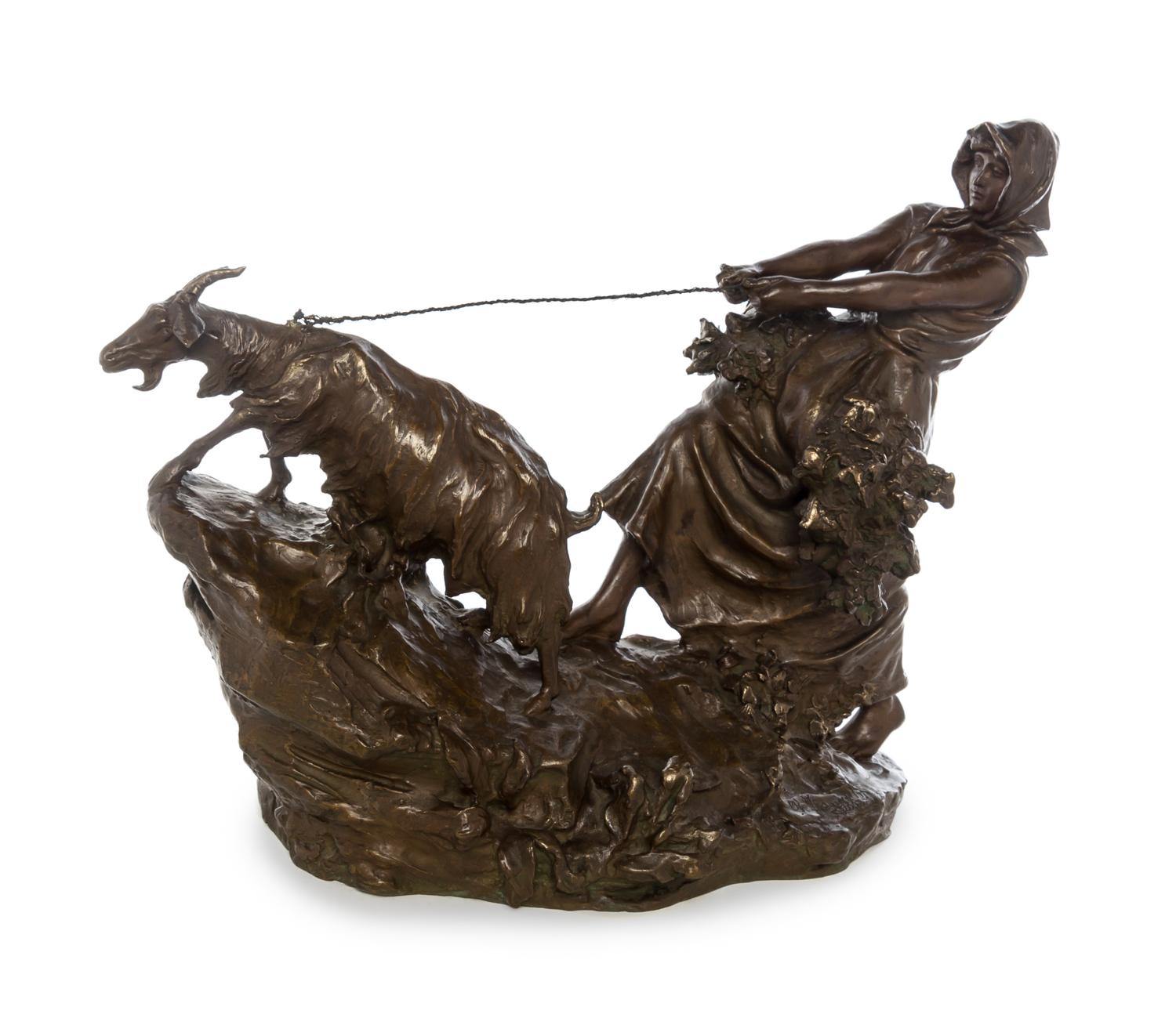 An Italian Bronze Figural Group Height 16 inches.