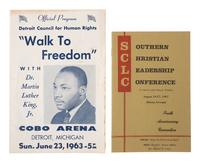 [KING, Martin Luther, Jr. (1929-1968)]. A group of 4 programs, most from events featuring Dr. Martin Luther King, Jr. 1961-1967.