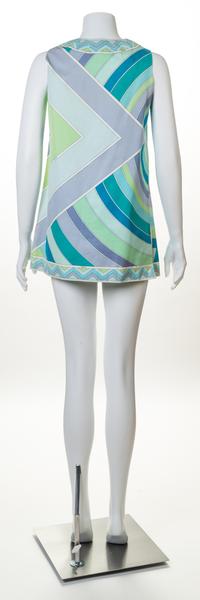 An Emilio Pucci Multicolor Cotton Sleeveless Tunic, Size 10.