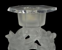 A Pair of Lalique Mesanges Candlesticks