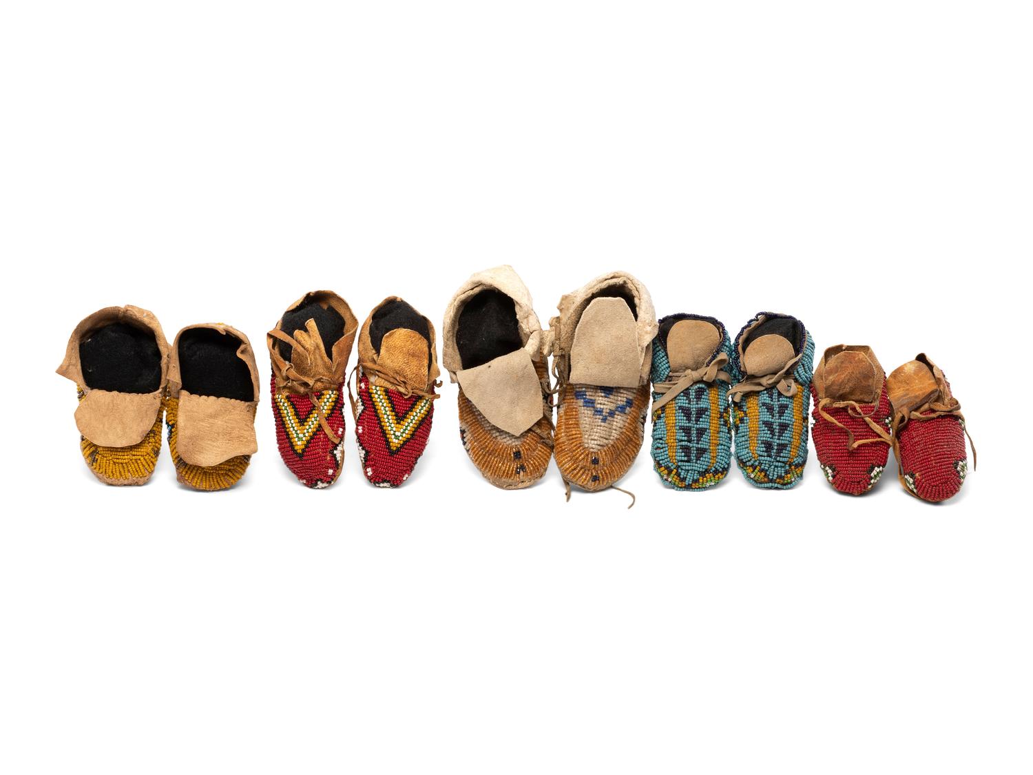 Collection of Plains Child's Moccasins