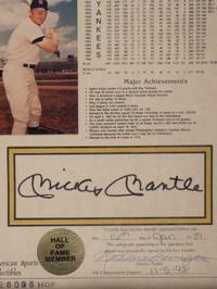 A Mickey Mantle Signed Autograph Career Statistics Display (Beckett Authentication Services Letter),