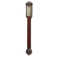 Mahogany stick barometer M. Fisher & Son, Philadelphia, PA, early 19th century